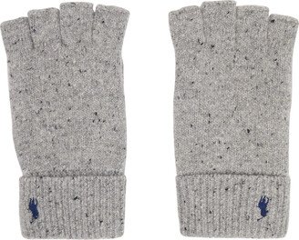 Gray Embroidered Gloves