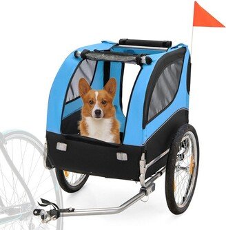 Dog Bike Trailer Foldable Pet Cart with 3 Entrances for Travel