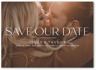 Save The Date Cards: Modern Serif Save The Date, White, 5X7, Standard Smooth Cardstock, Square