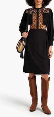 Bettina embroidered crepe dress