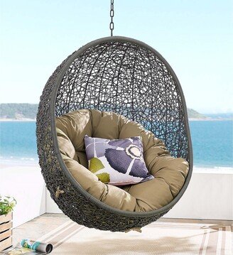 Balmoral Outdoor Grey Rattan with Mocha Cushioned Hanging Swing Chair