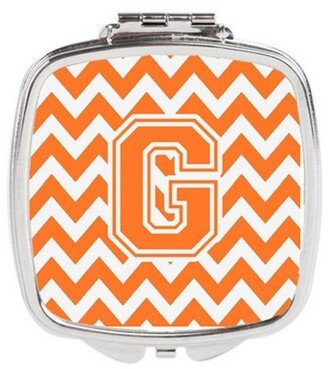 CJ1046-GSCM Letter G Chevron Orange & White Compact Mirror