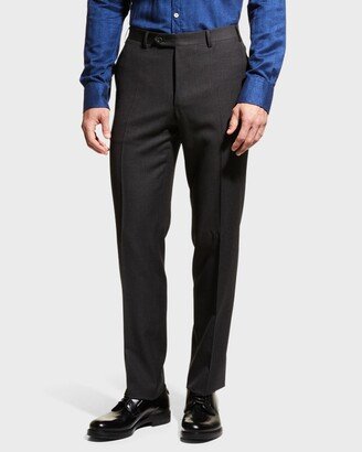 Men's Flat-Front Melange Trousers