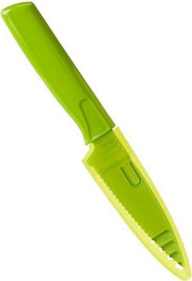 4-Inch Nonstick Colori Serrated Paring Knife Green