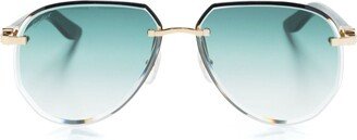 Gradient-Lenses Pilot-Frame Sunglasses