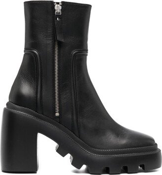 120mm Leather Platform Boots