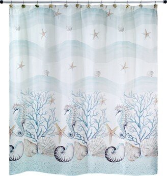 Coastal Terrazzo Printed Shower Curtain, 72 x 72