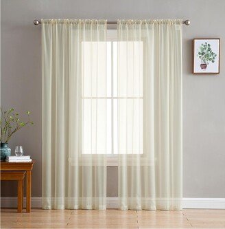 2 Pack Sheer Voile Window Curtain Sheer Panels