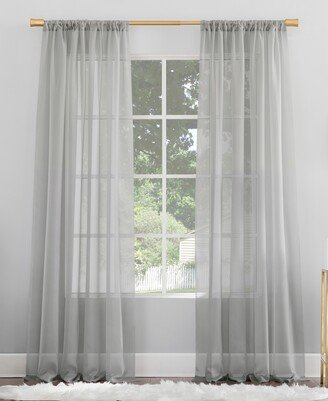 No. 918 Mallory Voile Sheer Rod Pocket Curtain Panel, 84