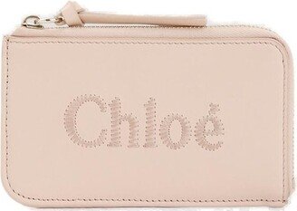 Logo Embroidered Zipped Cardholder