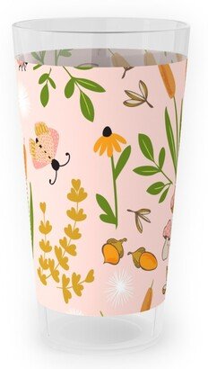 Outdoor Pint Glasses: Autumn Meadow Outdoor Pint Glass, Pink