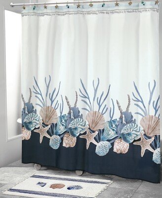 Blue Lagoon Ombre Seashells Shower Curtain, 72 x 72