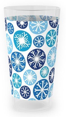 Outdoor Pint Glasses: Snow Daze Outdoor Pint Glass, Blue