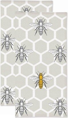 2pk Beehive Print Kitchen Towel - MU Kitchen