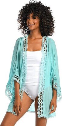 Illusion Covers Kimono (Ice Blue) Women's Swimwear