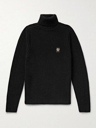 Watch Slim-Fit Logo-Appliquéd Ribbed Wool Rollneck Sweater