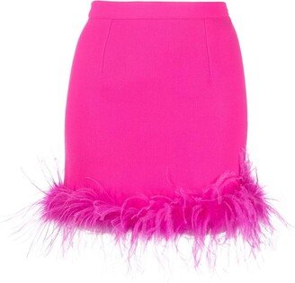 Feather-Trimmed Mini Skirt