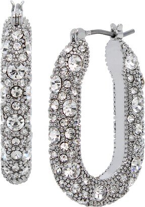 Pavé Oval Hoop Earrings