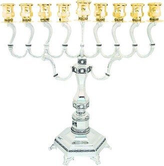 Hanukkah Menorah Design 9 Branches Chanukah Candle Holder Can Fit Also To Oil Cup