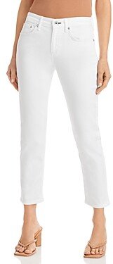 Dre Low Rise Ankle Slim Boyfriend Jeans in White