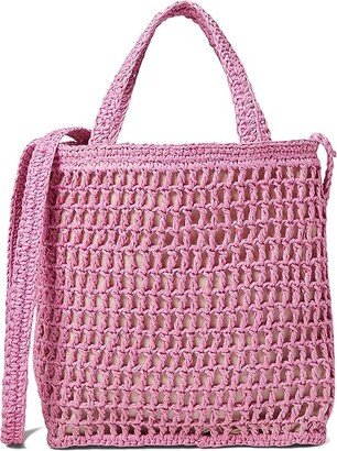 The Small Transport Crossbody: Straw Edition (Retro Pink) Handbags