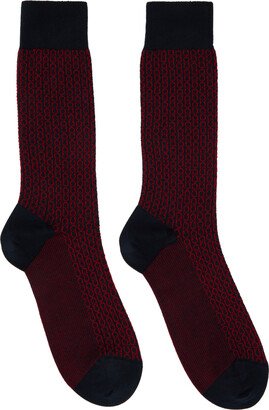 Navy & Red Gancini Socks