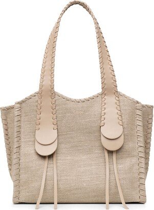 Mony medium beige canvas tote bag