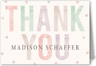 Thank You Cards: Colorful Child Thank You Card, Beige, 3X5, Matte, Folded Smooth Cardstock