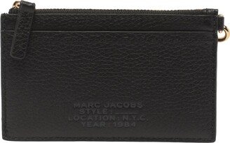 Logo Embossed Top-Zip Wristlet