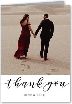 Wedding Thank You Cards: Forever Celebrate Thank You Card, White, 3X5, Matte, Folded Smooth Cardstock