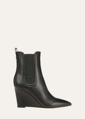 Iluska Leather Wedge Chelsea Booties