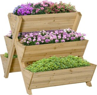 Raised Garden Bed, Planter Stand with 5 Planting Boxes, 4 Hooks