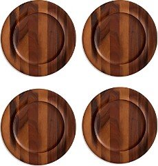 Skye Wooden Charger Plates, Set of 4