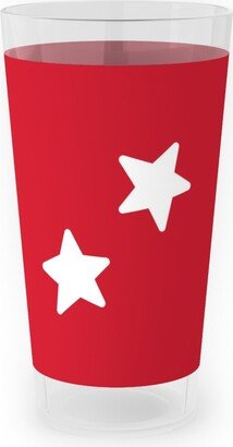 Outdoor Pint Glasses: Stars Outdoor Pint Glass, Red