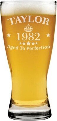 Beer Glass Pilsner Stein Mug Custom Personalized Engraved Birthday Gift Perfection Crown 21St 30Th 35Th 40Th 50Th 60Th 70Th 80Th