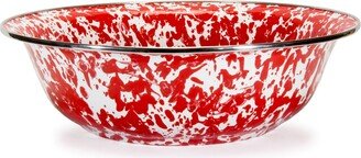 Red Swirl Enamelware Collection 4 Quart Serving Bowl