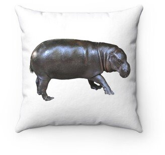 Pygmy Hippo Isolated Pillow - Throw Custom Cover Gift Idea Room Decor