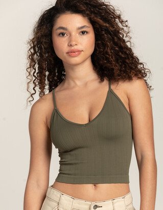 SKY AND SPARROW SKY & SPARROW Seamless V-Neck Womens Rib Cami