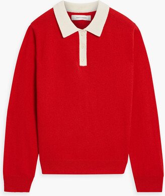 Nico two-tone wool and cashmere-blend polo sweater