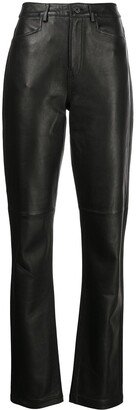 Straight-Leg Leather Trousers-AM