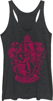 Women' Gryffindor Houe Cret Racerback Tank Top - Black Heather - Large