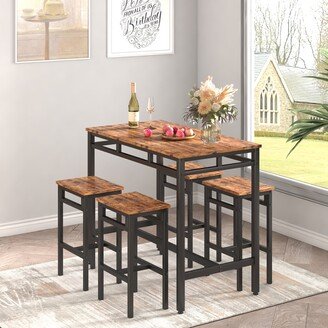 hommetree Industrial Style 5pcs Dining Set, Dining Table with 4 Chairs