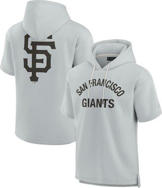 Men's and Women's Fanatics Signature Gray San Francisco Giants Super Soft Fleece Short Sleeve Hoodie