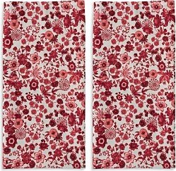Field of Flowers Ruby Kitchen Towels, Set of 2