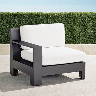 St. Kitts Left-arm Facing Chair with Cushions in Matte Black Aluminum