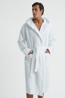 Textured Cotton Hooded Dressing Gown