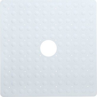 Rubber Non-Slip Square Shower Mat with Microban White - Slipx Solutions