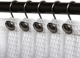 Rustproof Zinc Shower Curtain Rings for Bathroom, Set of 12