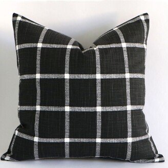 Black & White Check Farmhouse Decorative Throw Pillow Covers, 10