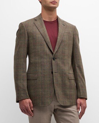 Men's Plaid Wool-Cashmere Blazer